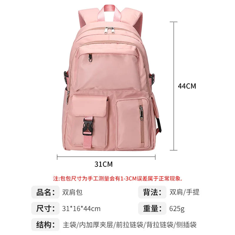 Schoolbag for Students Solid Light Backpacks for Men and Women