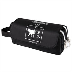Schrodingers Cat Print Pencil Case Anime Cartoon Cosmetic Bag