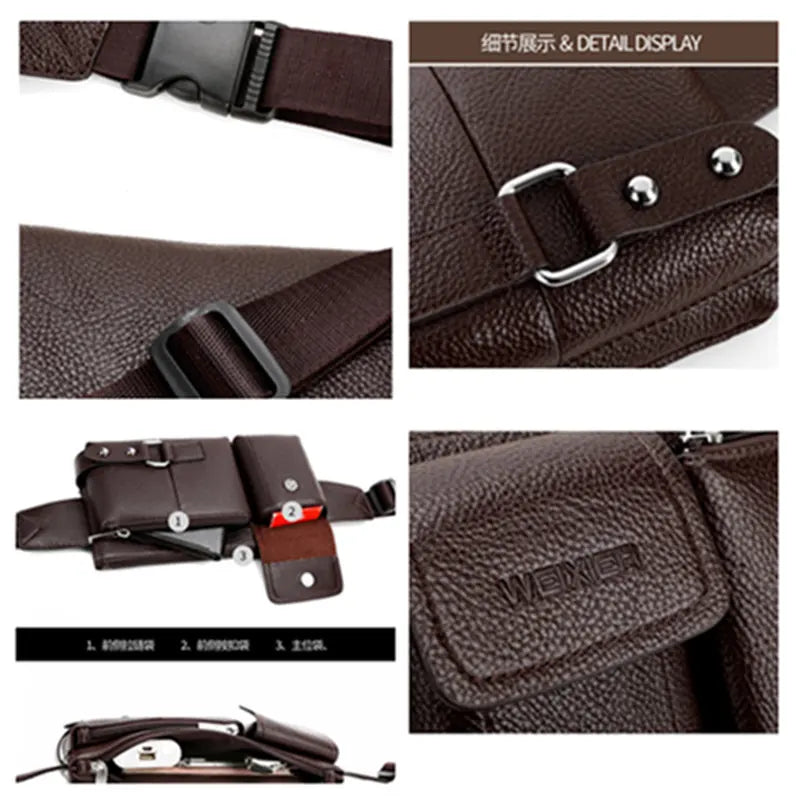 Scione Multi-functional Men Running Bag Outdoor Waist Pack Retro MEN'S Bag