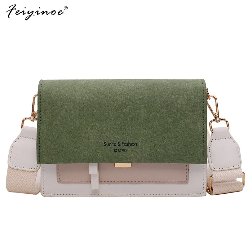 Leather Crossbody Bag Chain Messenger Shoulder Purse
