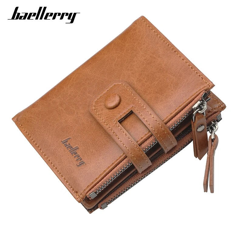 Seagloca Men Vertical Wallet Zipper Hasp Large-capacity Purse Male Wallets