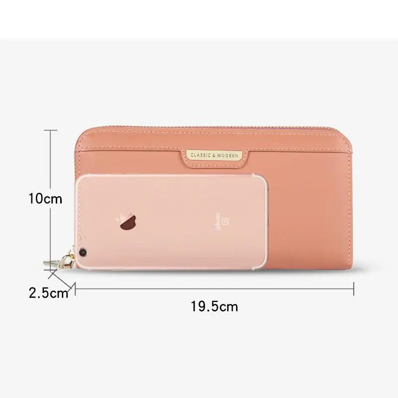 Seagloca Solid Stitching Women's Wallet Large Capacity Clutch