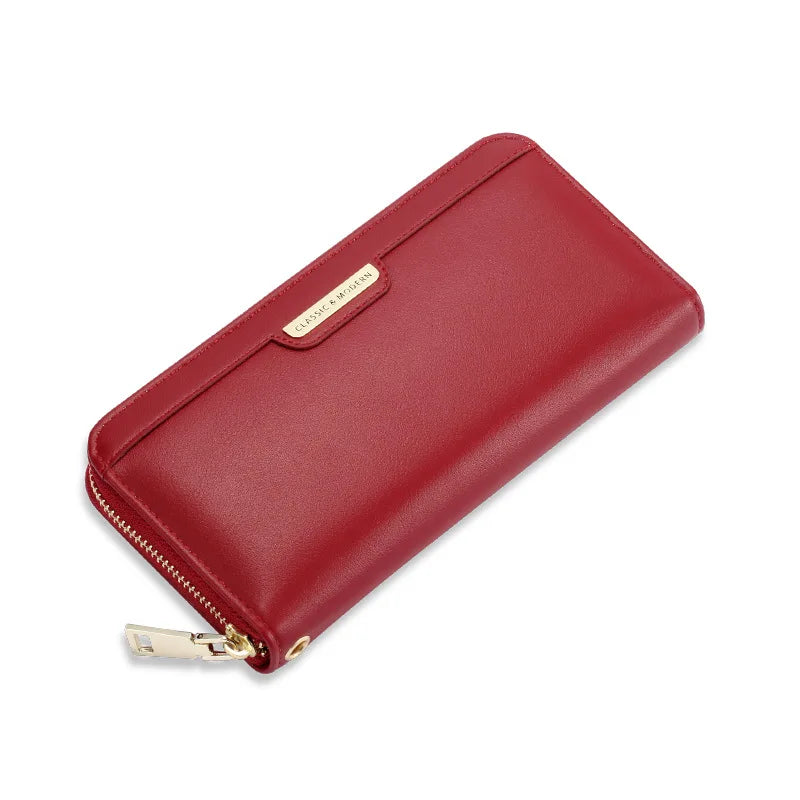 Seagloca Solid Stitching Women's Wallet Large Capacity Clutch
