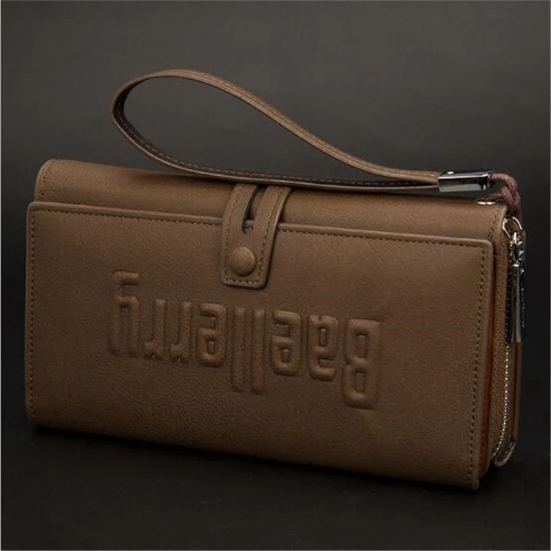 Seagloca Men Leather Wallet Purse Casual Clutch Zipper Multifunction