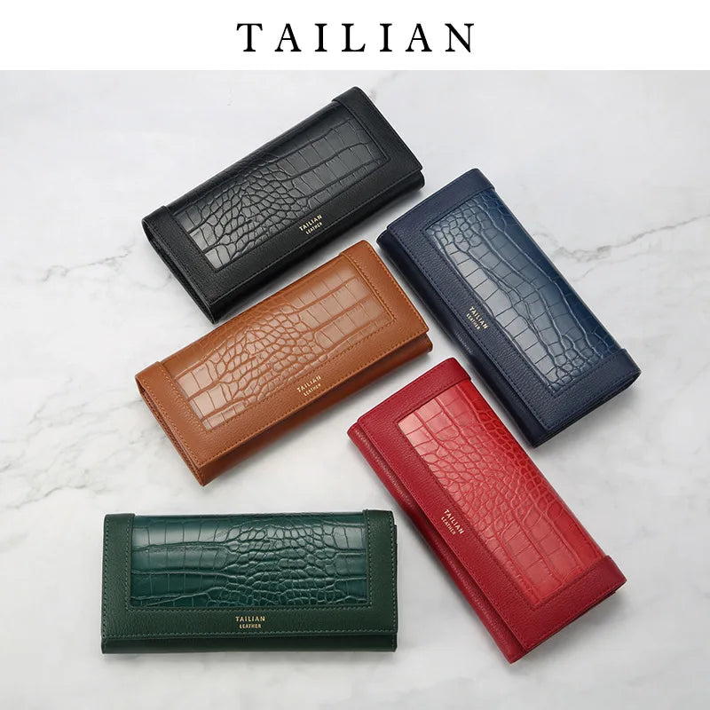 Seagloca Crocodile Pattern Clutch Wallet European American Style