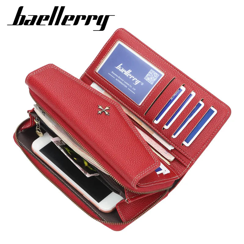Seagloca Women's Long Zipper Wallet Clutch Vintage Wallet