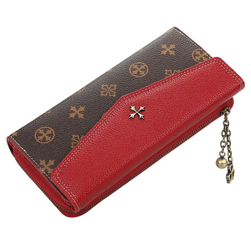 Seagloca Women's Long Zipper Wallet Clutch Vintage Wallet
