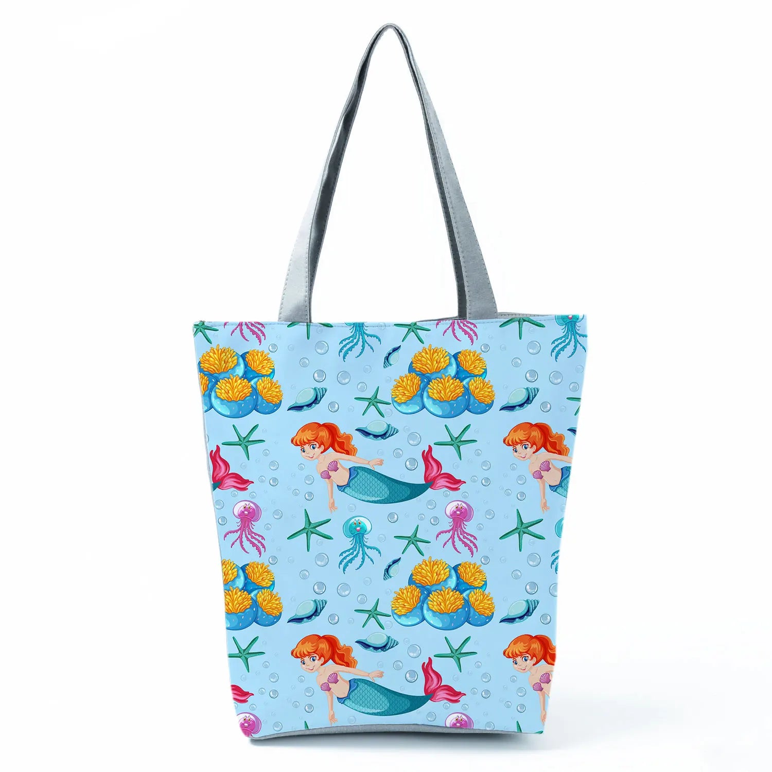 Seaweed Starfish Mermaid Shoulder Bag High Capacity Eco Shopping Bag