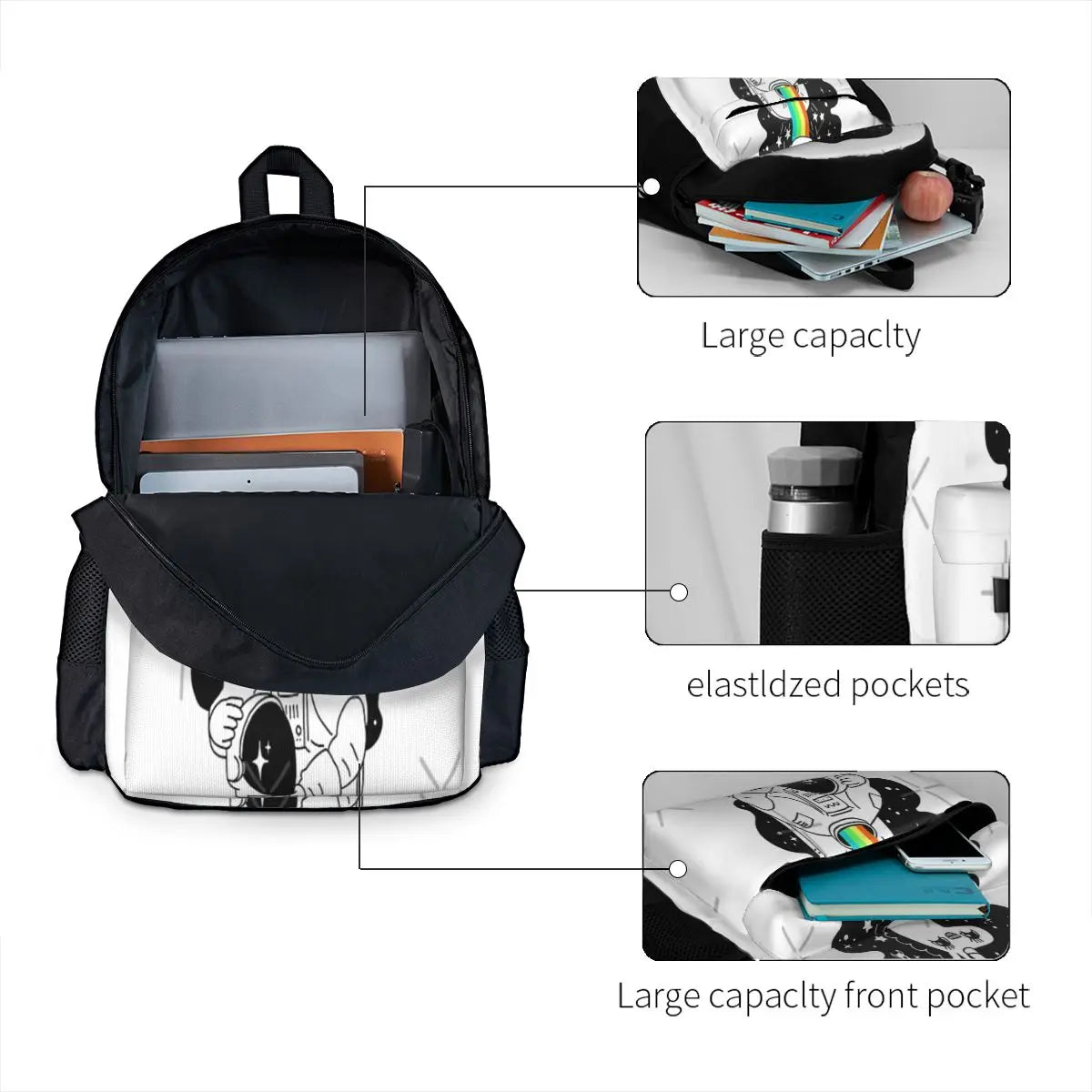 Space Backpacks Men's Waterproof Backpack Zipper Male Backpack