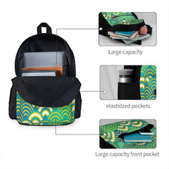 Seigaiha Abstract Backpacks Men's & Women's Zipper Bags
