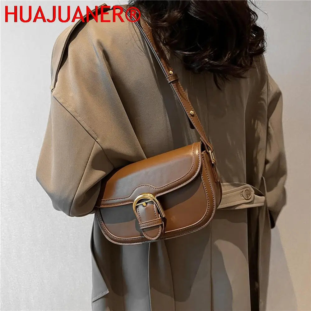 Semicircle Saddle Small Shoulder Bag Women Crossbody Handbag Flap Purse