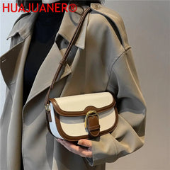 Semicircle Saddle Small Shoulder Bag Women Crossbody Handbag Flap Purse