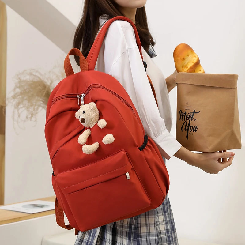 Waterproof Nylon Backpack Large Capacity Student Schoolbag