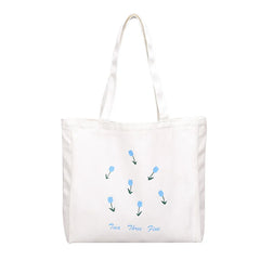 Harajuku Brother Canvas Bag Small Flower Large Capacity Shopping Bag