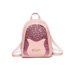 Sequin Women's Mini Backpack with Cat Decorative Messenger Shoulder Bag