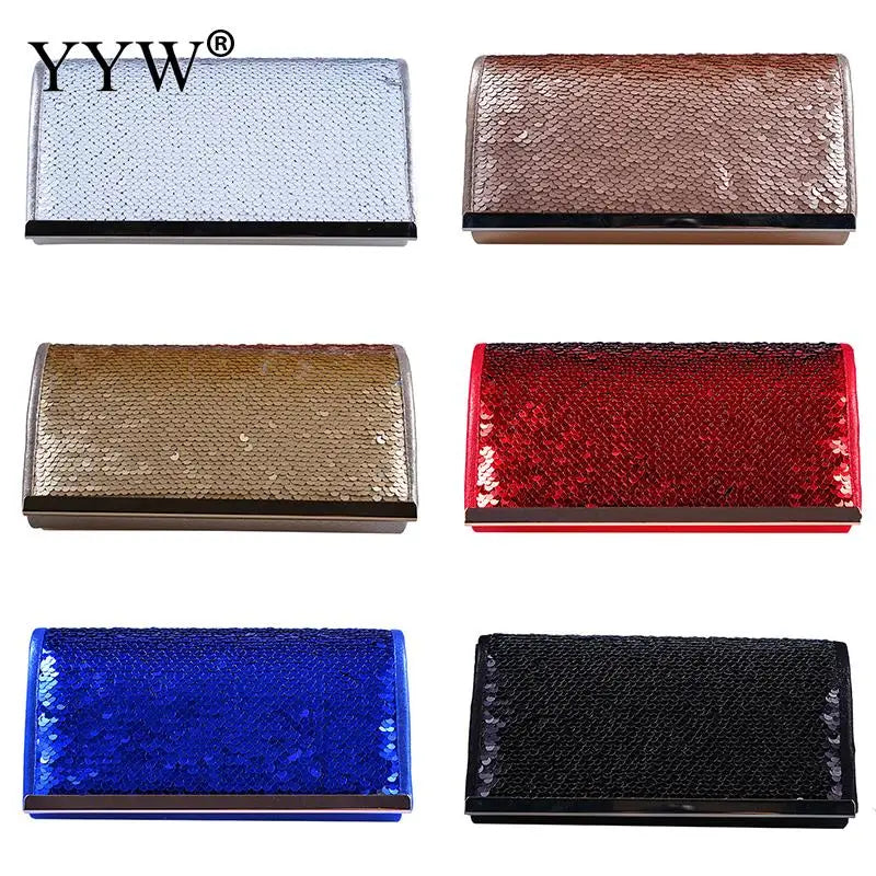 Sequined Envelope Bag Evening Party Crossbody Clutch Wallet Red Wedding Purse