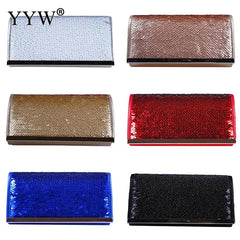 Sequined Envelope Bag Evening Party Crossbody Clutch Wallet Red Wedding Purse
