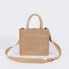 Sequined Linen Messenger Bag Small Square Bag