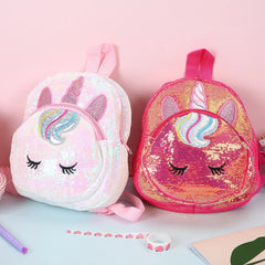 Sequined Unicorn Backpack Small Bag For Girls Pink