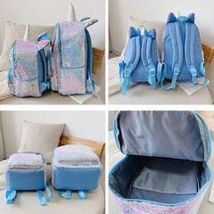 Sequins Unicorn School Bags for Girls Backpack