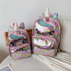 Sequins Unicorn School Bags for Girls Backpack