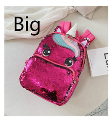 Sequins Unicorn School Bags for Girls Backpack