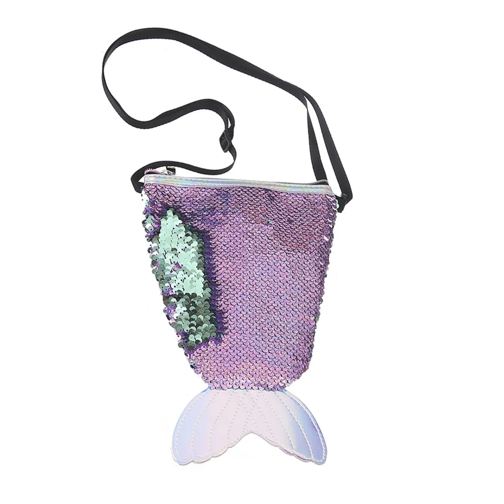 Sequins Fish Tail Mermaid Wallet Pouch Women Shoulder Bag