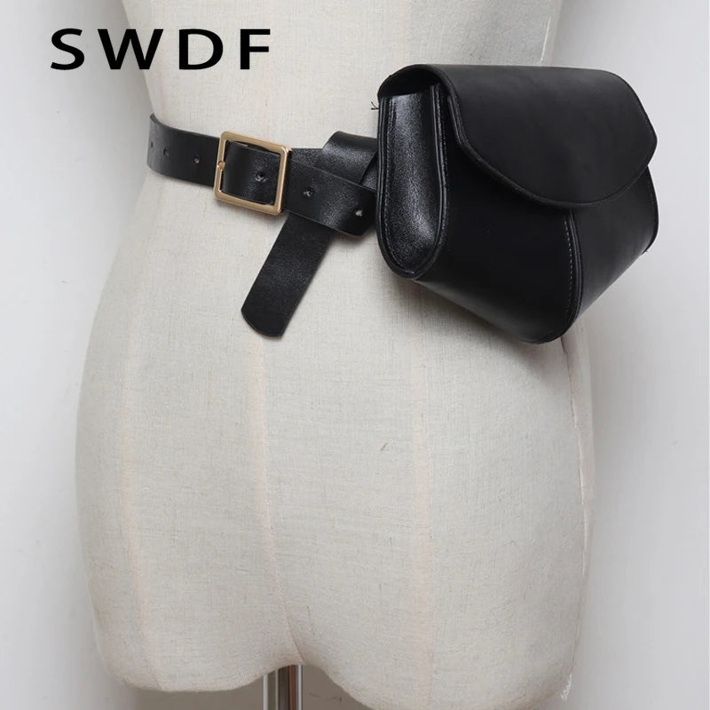 Serpentine Fanny Pack Ladies PU Leather Waist Belt Bag