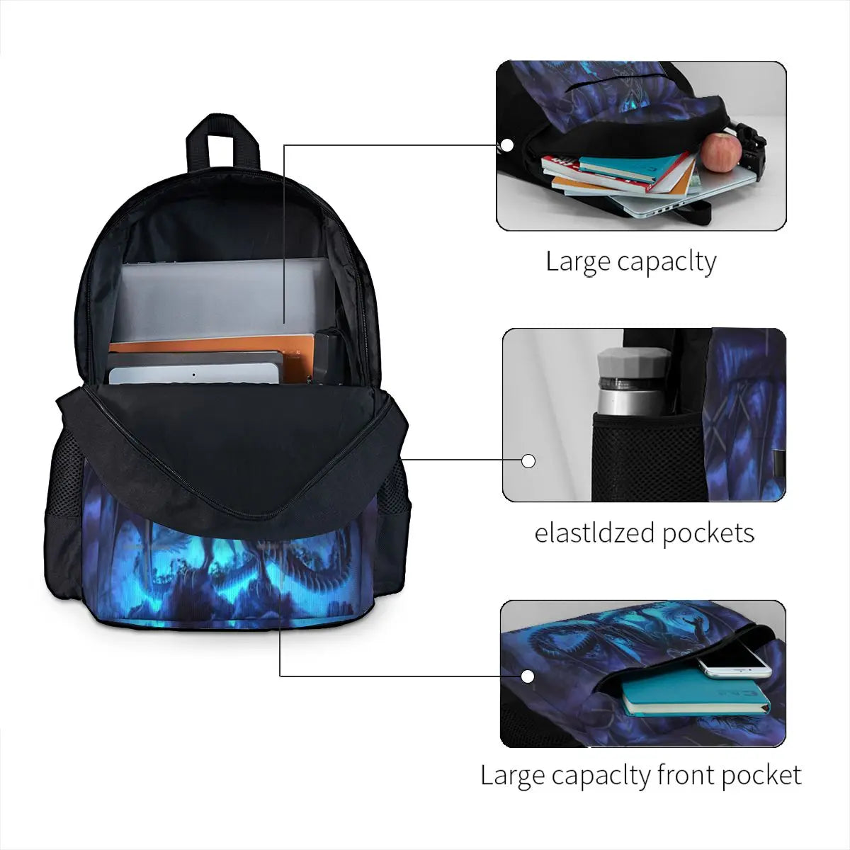 Shadow Dragon Backpacks Men's Backpacks Bags For Women Back Bag Men Handbag