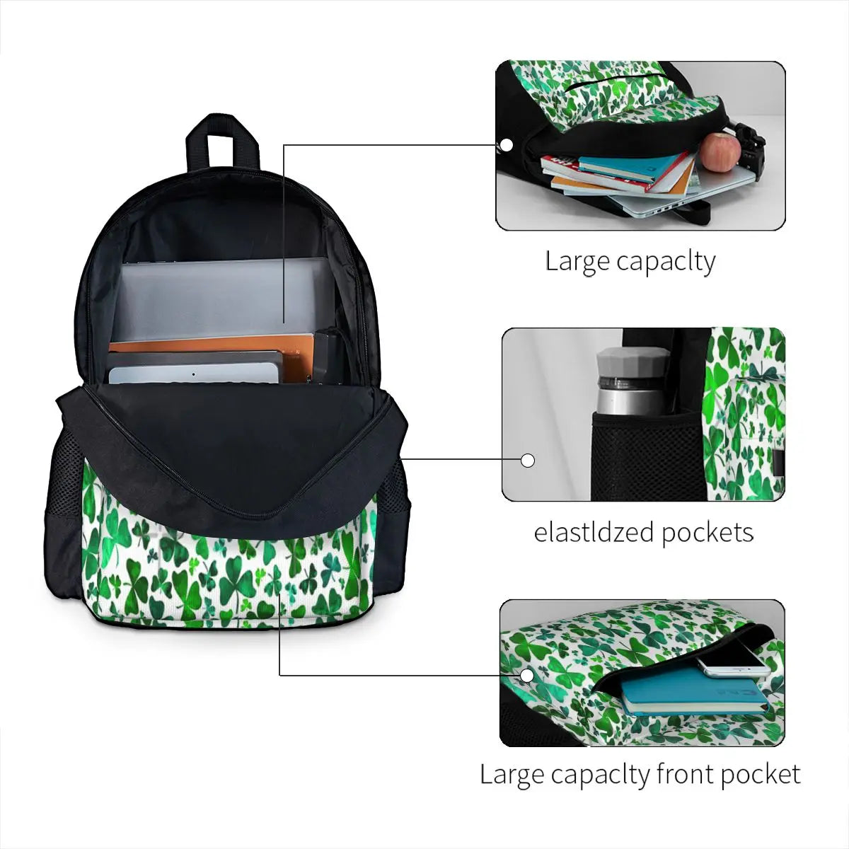Shamrocks Backpacks Men's and Women's Bag