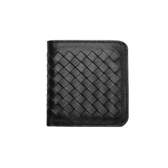 Sheepskin Braided Wallet Vertical Mini Thin Leather Purse Wallets Short Money