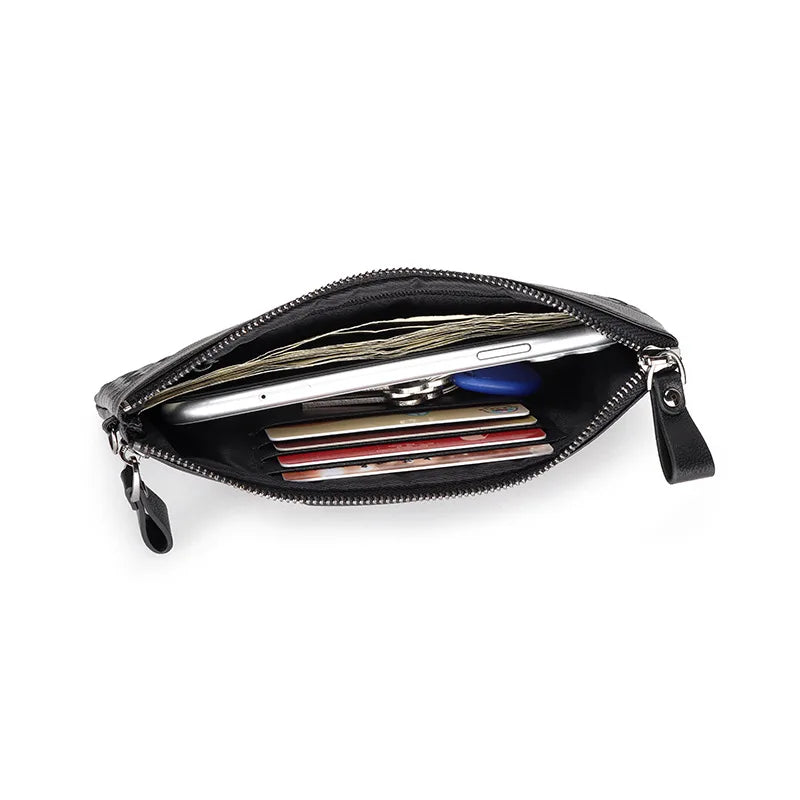 Sheepskin Woven Purse Cow Leather RFID Wallet