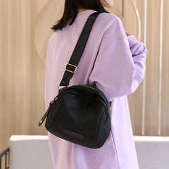 Nylon Shell Shoulder Bag for Women with Wide Strap