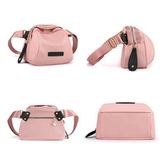 Nylon Shell Shoulder Bag for Women with Wide Strap