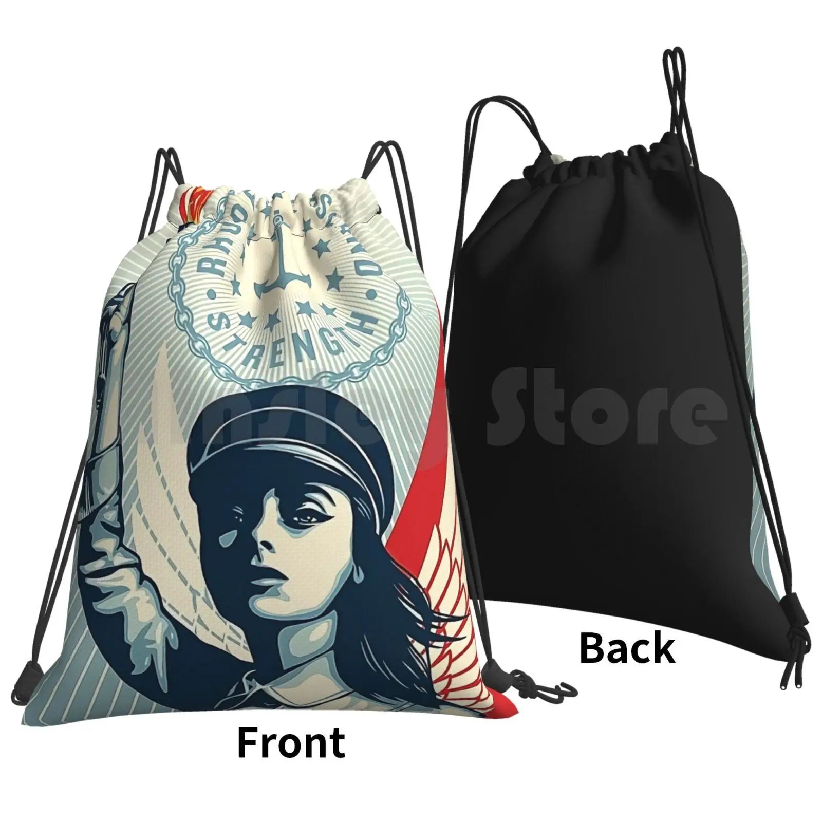 Shepard Fairey island backpack drawstring bags gym bag