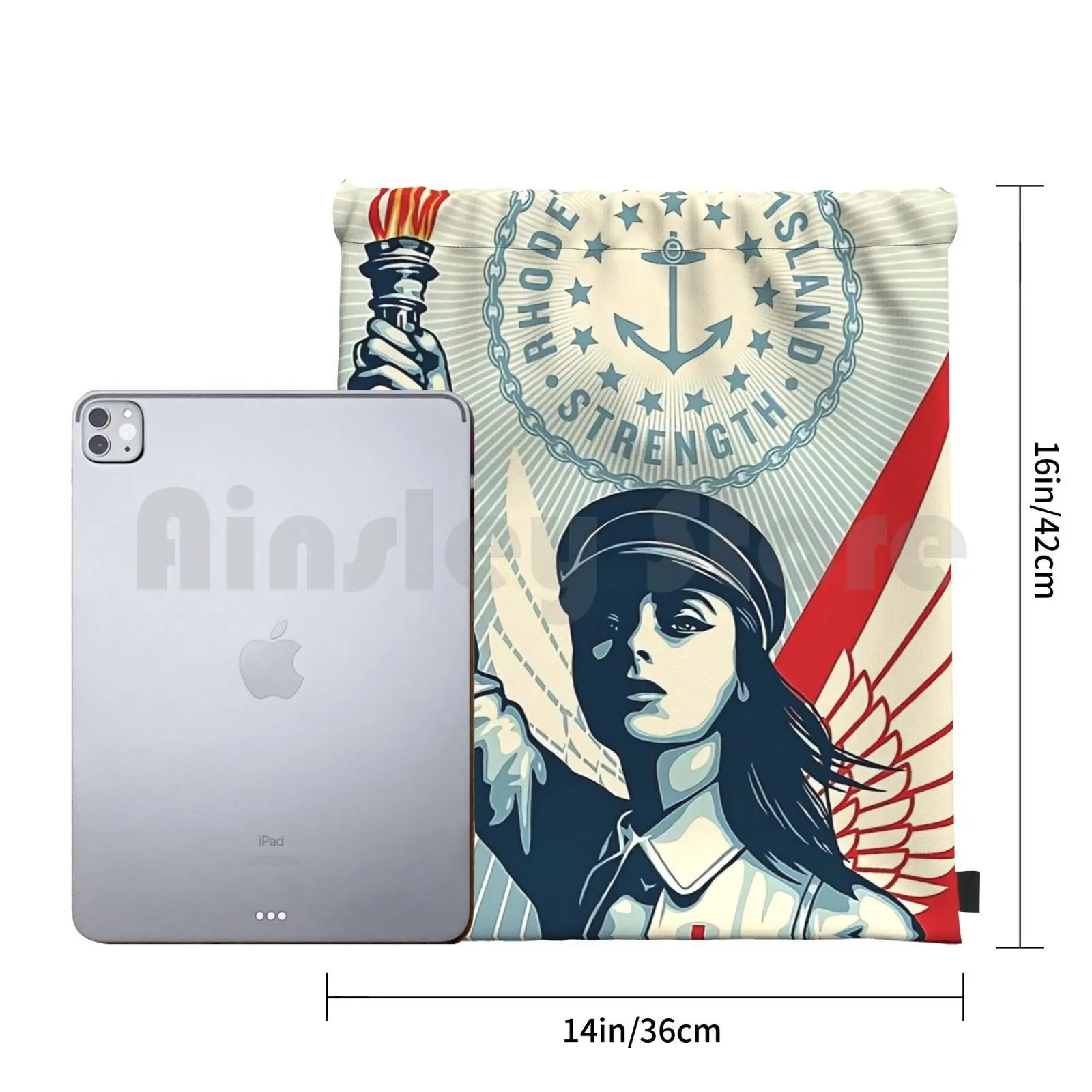 Shepard Fairey island backpack drawstring bags gym bag