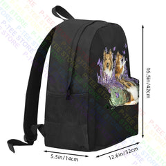 Shetland Sheepdog Purple Flower Large Capacity Backpack
