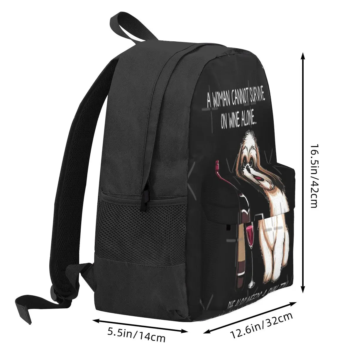 Shih Tzu And Wine Funny Dog 1 Backpacks Men's Backpacks Bags For Women Backpack