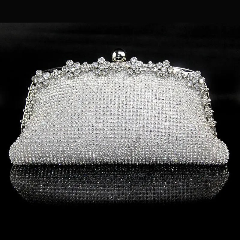 Shinny Clutch Bag Glitter Wedding Evening Bags With Rhinestone