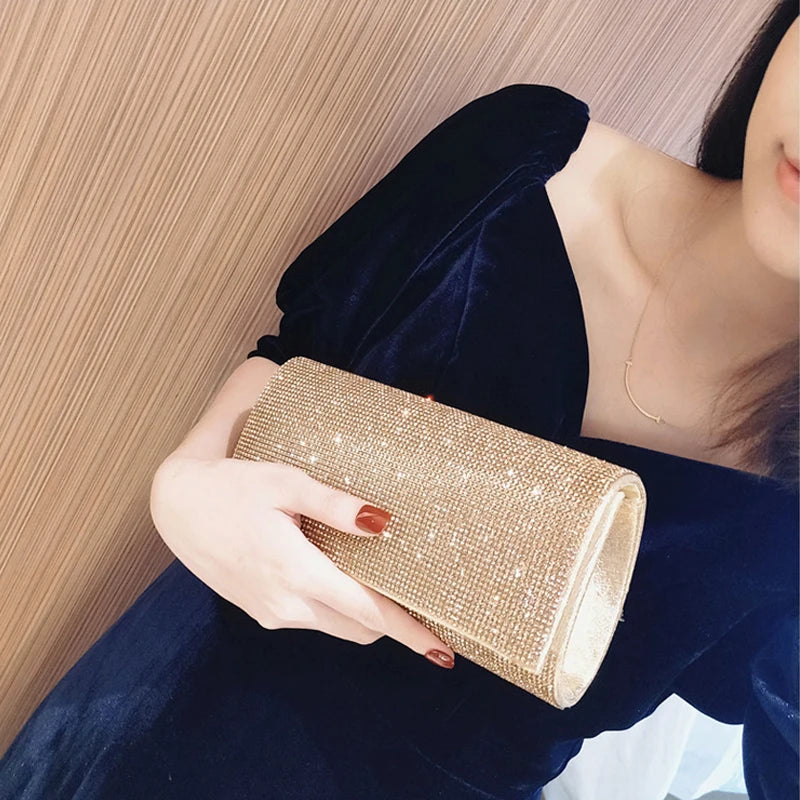 Mesh Clutch Purse Dinner Bag Square Shape Handbag For Female Party