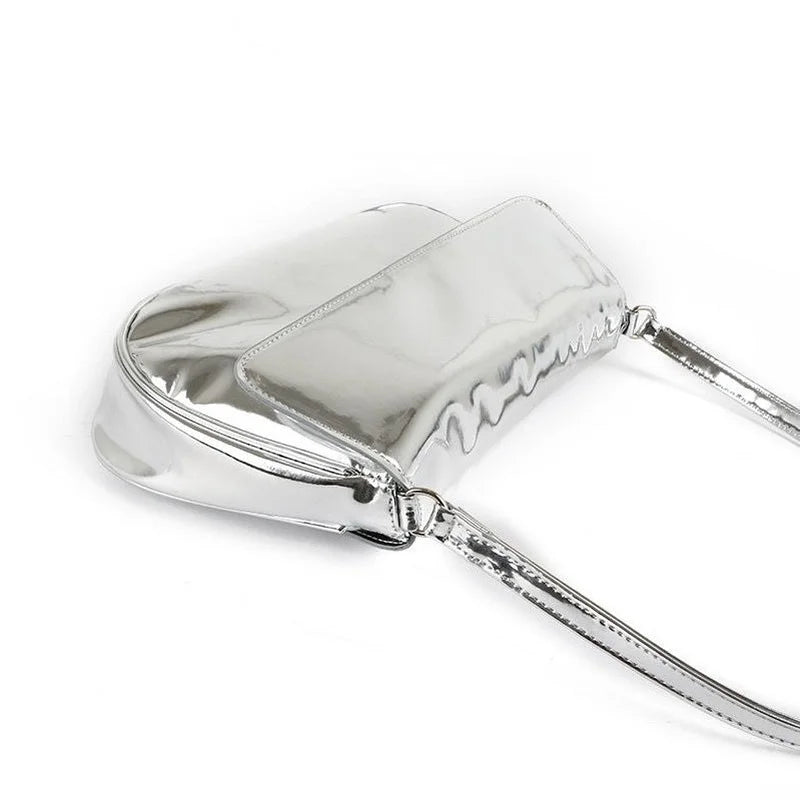 Patent Leather Shoulder Bags Women Large Capacity Underarm Ins All-match Handbag