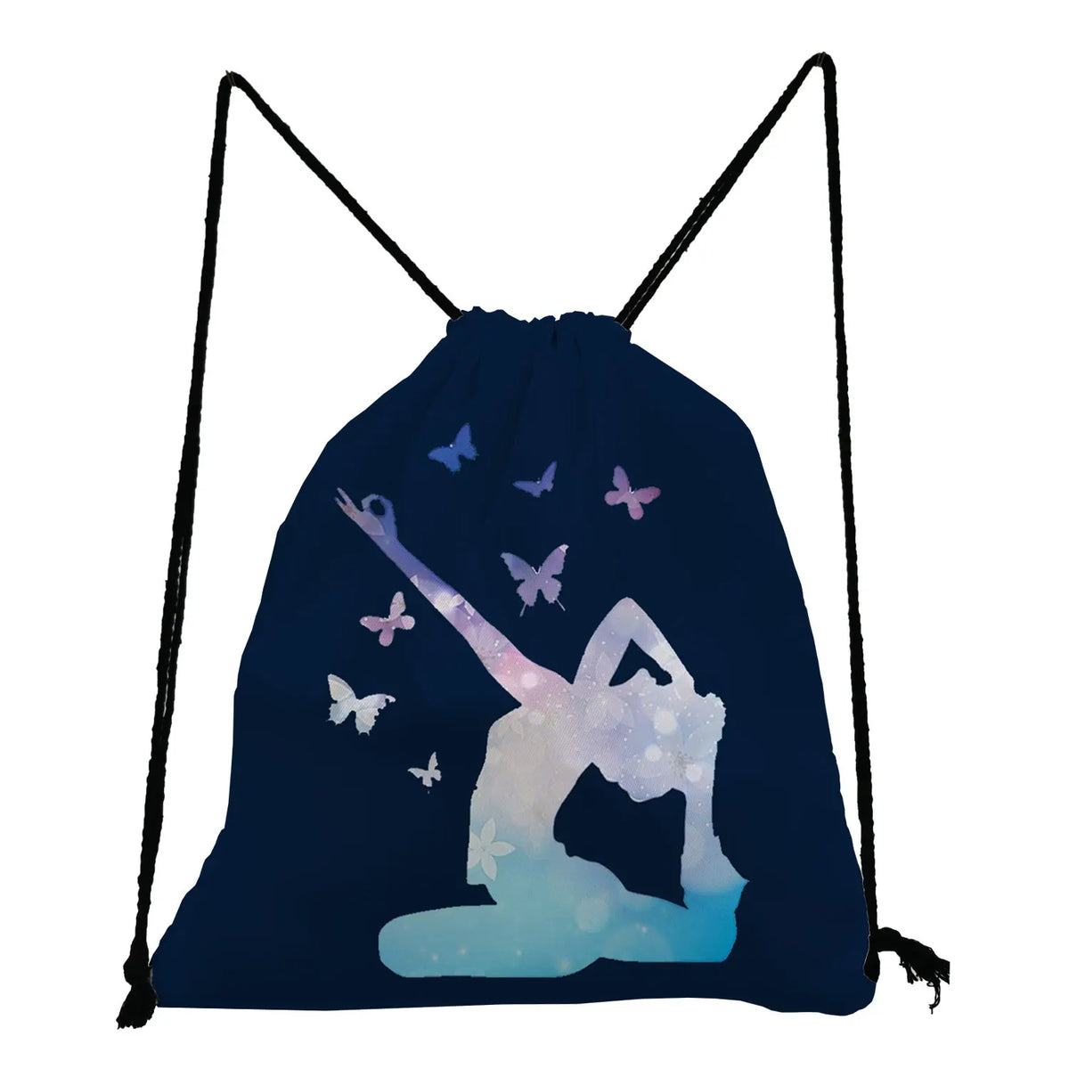 Drawstring Gym Backpack PE Pattern Bag Shoes Ballet Yoga Diving Student Pocket