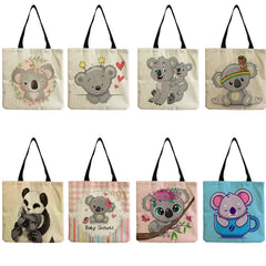 Koala Print Women's Shoulder Bag High Capacity Customizable Gift