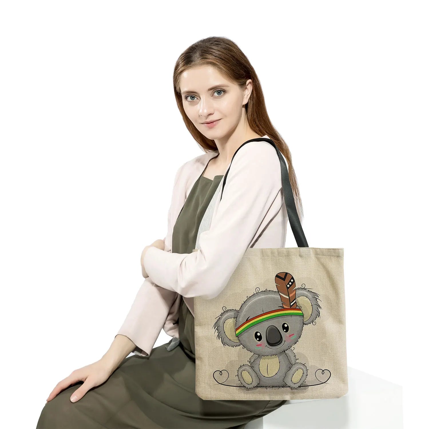 Koala Print Women's Shoulder Bag High Capacity Customizable Gift