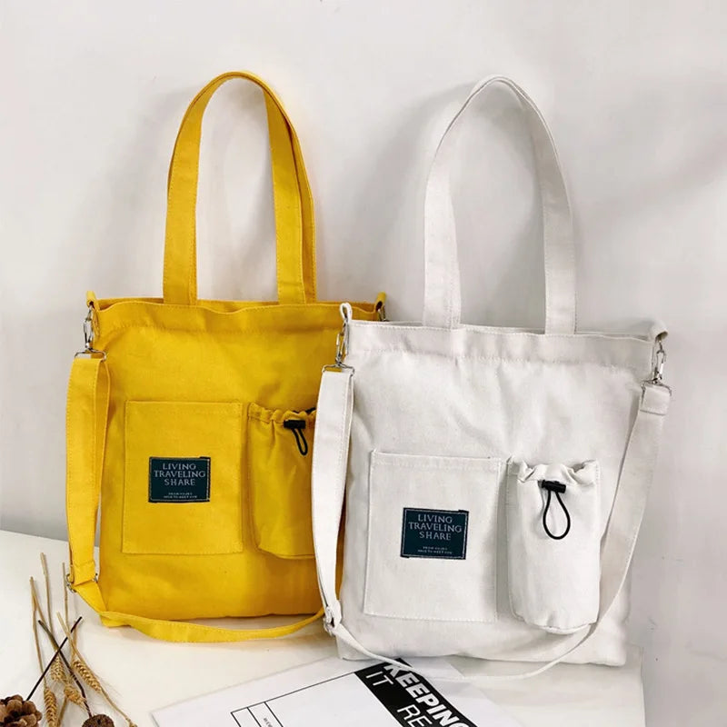 Large Capacity Canvas Tote Bag for Women, Shoulder Crossbody Handbag