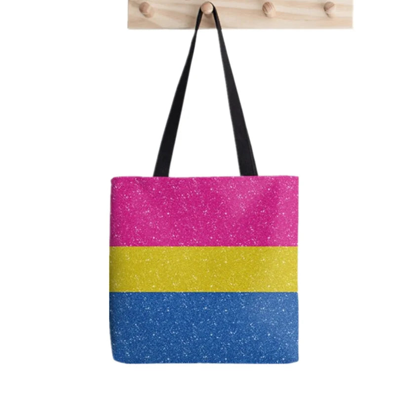 Glitter Lipstick Lesbian Tote Bag Harajuku Shopping Handbag Canvas