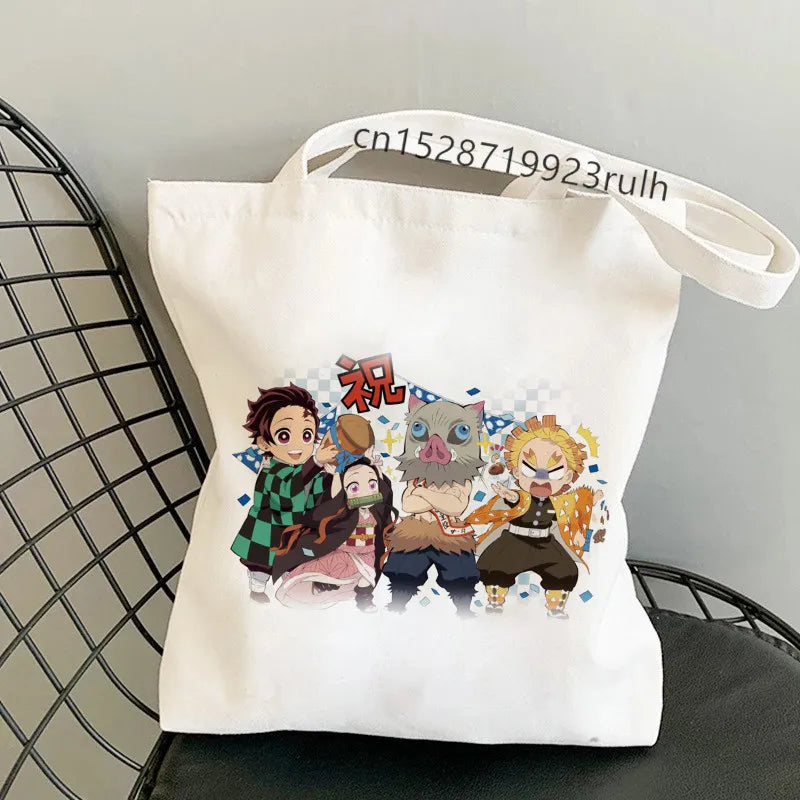 Demon Slayer Eco Daily Use Foldable Handbag Large Capacity Tote Bag