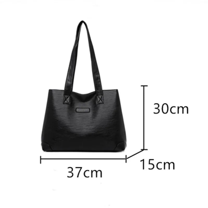 Soft Leather Big Handbags Tote Shoulder Bag for Women