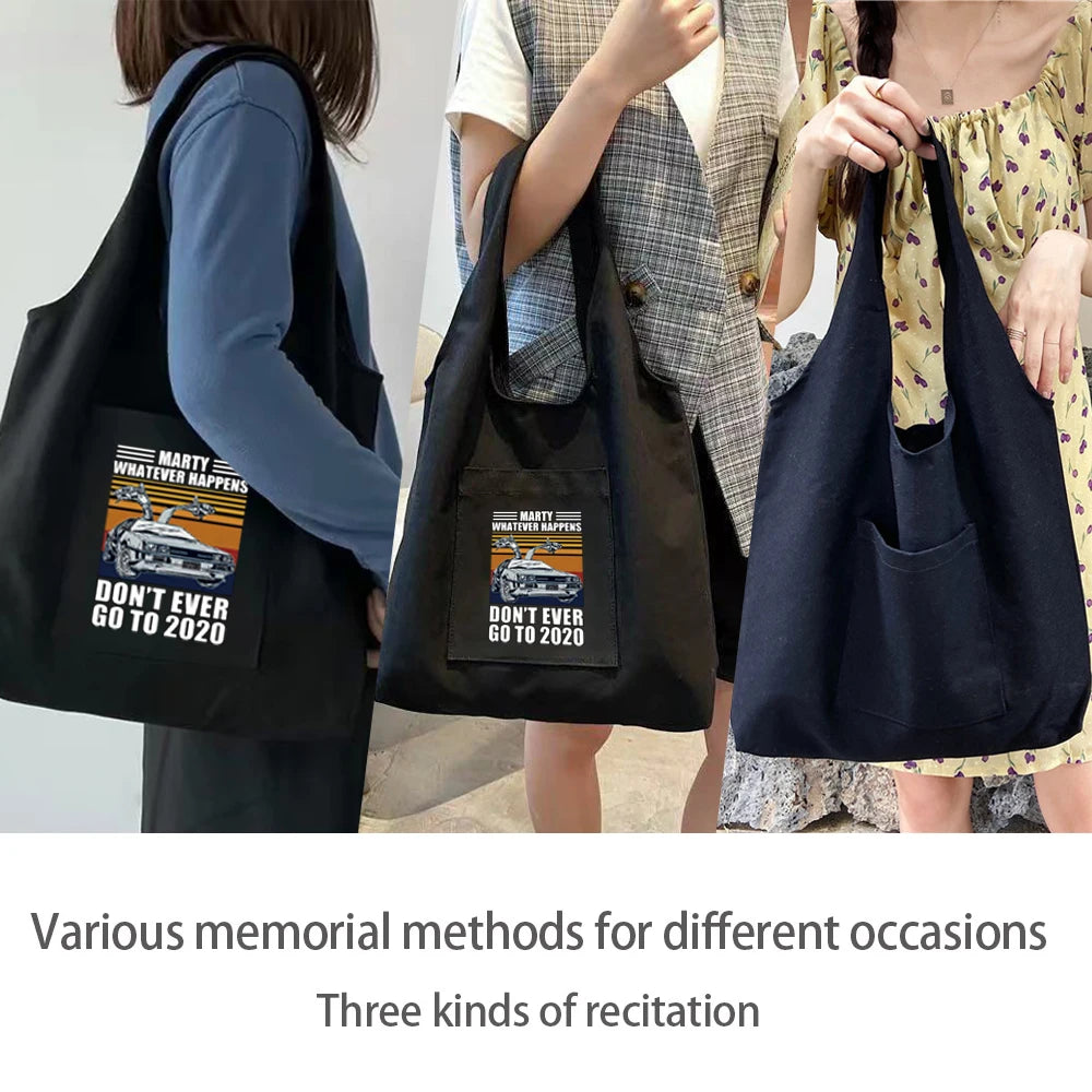 Canvas Shoulder Bag Large-capacity Handbag Reusable Tote