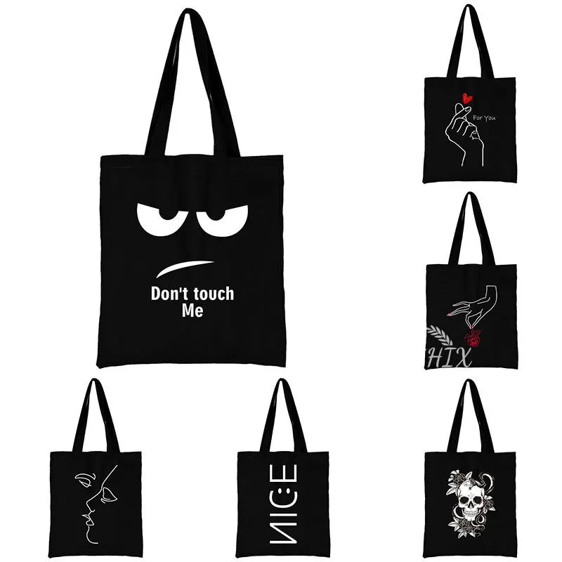 Canvas Tote Handbag Large Capacity Reusable Shoulder Bag